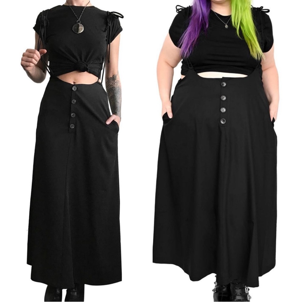 *Foxblood Shop High Witch Suspender Skirt Black Plus 2XL